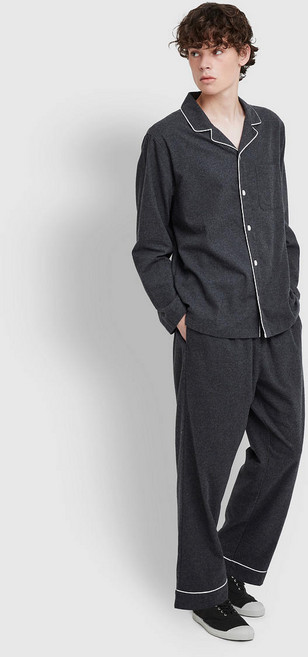 [JAJU/자주] 남 플란넬 파자마 세트_챠콜