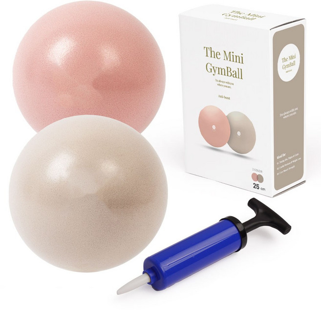 아리프 안티 버스트 미니 짐볼 2종 세트, 코랄핑크 + 웜그레이