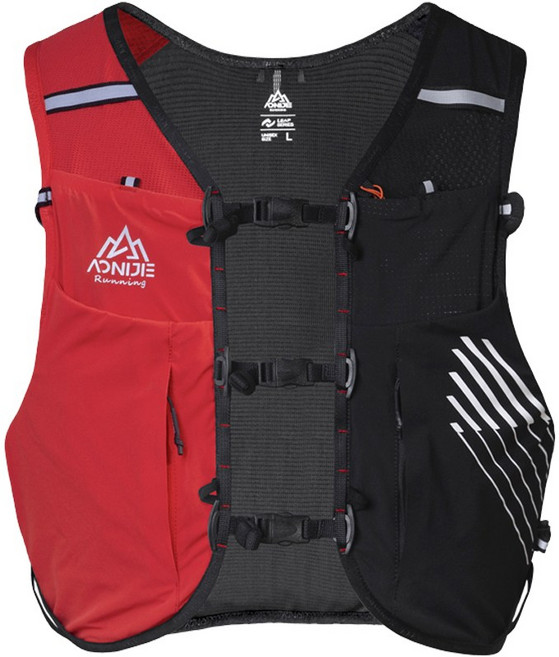 오니지 트레일러닝 조끼 초경량 가방 등산배낭 10L 엘리트 V1610, 블랙레드, L