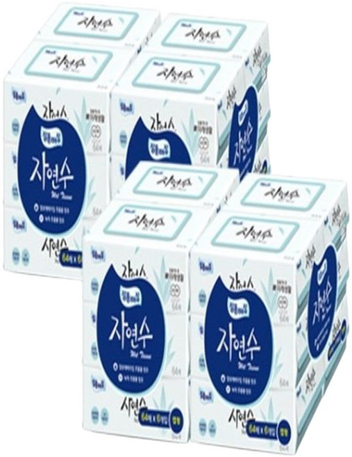 잘풀리는집 자연수 물티슈 64매 6입 4팩, 4개