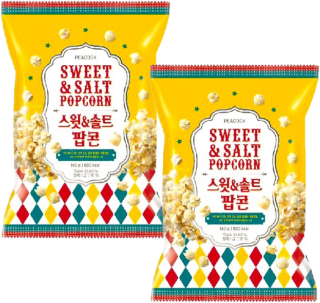피코크 스윗 솔트 팝콘 자이언트 450g x 2개 총 900g