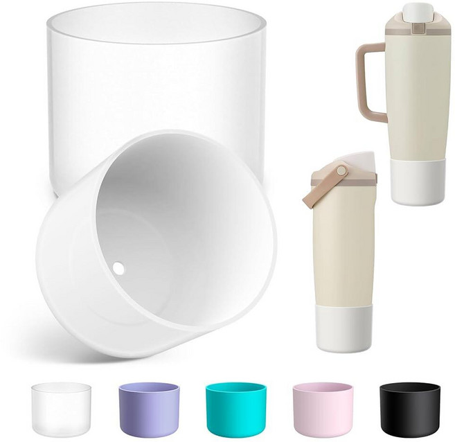 Alwenid Owala FreeSip Sway 887.2ml30온스 1.2L40온스 병 미끄럼 방지 보호 슬리브 바닥 범퍼 프로텍터 스웨이 스테인리스 스틸 워터 텀블러용 실, 투명