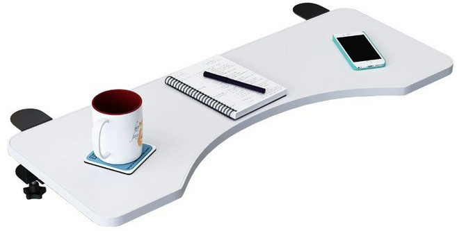 책상연장선반 접이식 키보드받침 테이블 거치대 책상 확장, 52x24cm 곡선형 티크