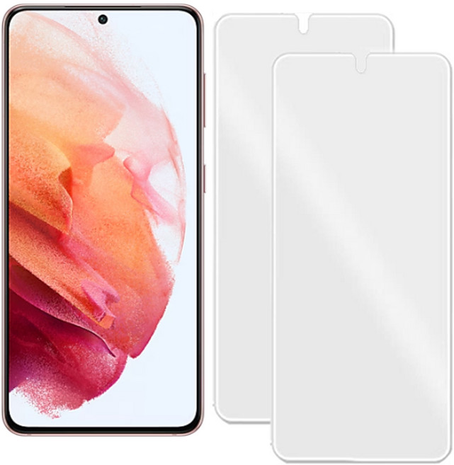갤럭시 S21 SM-G991N 깨지지 않는 PET 방탄 필름 지문인식 액정보호필름, 2개