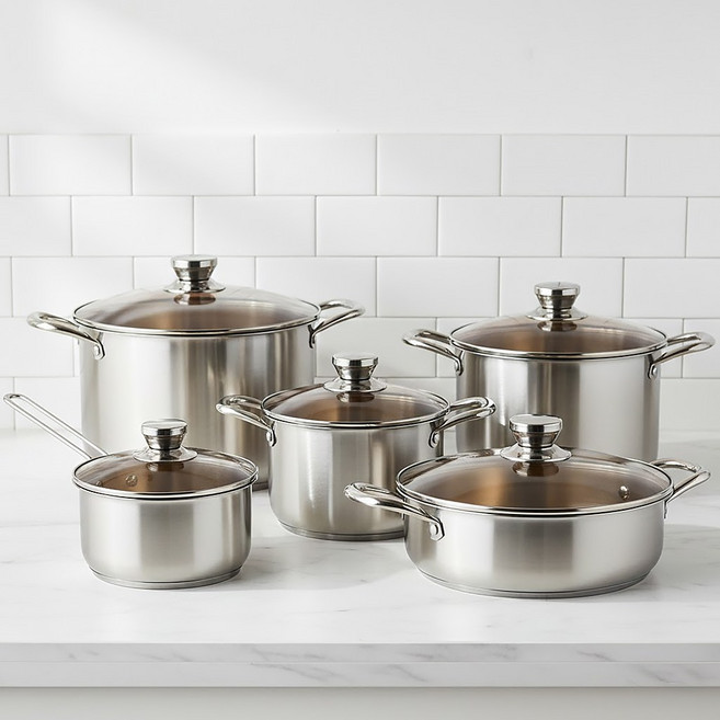 [독일브랜드] 펜들 냄비 세트 2종 3종 5종 인덕션 가스레인지 겸용 편수 양수 전골 곰솥 냄비 종합 세트 주방 신혼 혼수 집들이 선물 이유식 라면 국 찌개 하이라이트, 메탈실버, 1세트, 펜들 냄비 3종세트