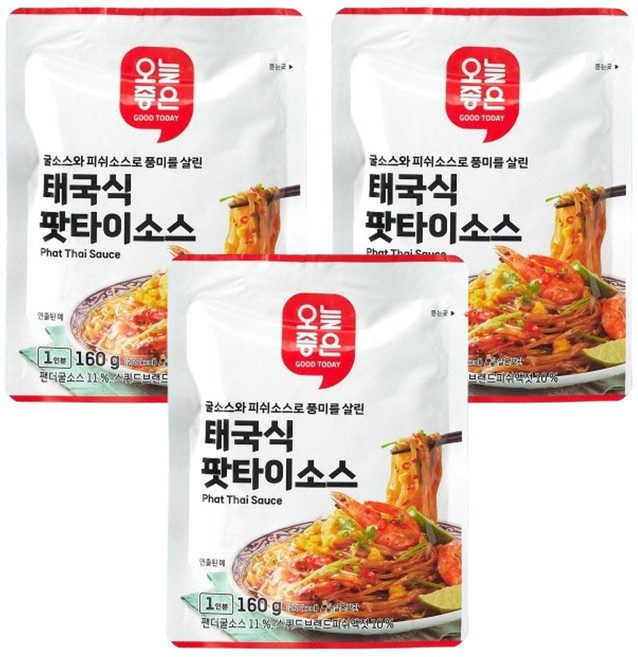 오늘좋은 태국식팟타이소스, 3개, 160g