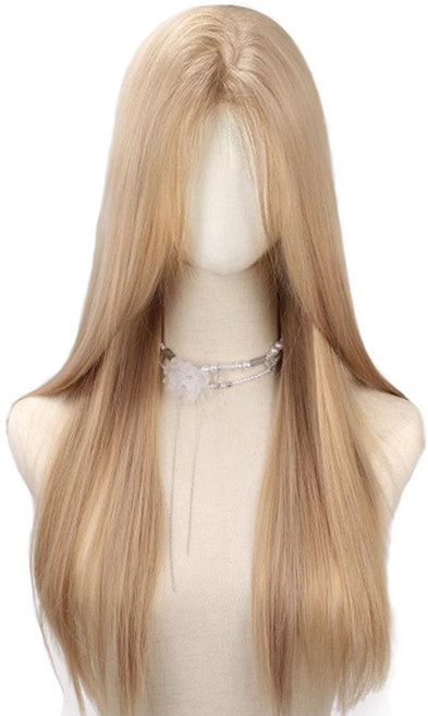 MOKIN 여성 롱 자연스러운 긴머리 가발망 통가발 골드 1개