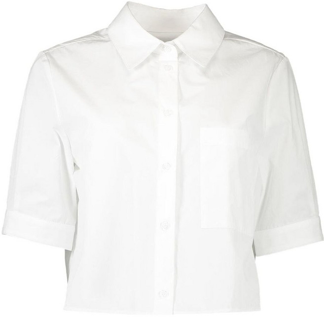 TWP Short Lived pocket cropped shirt