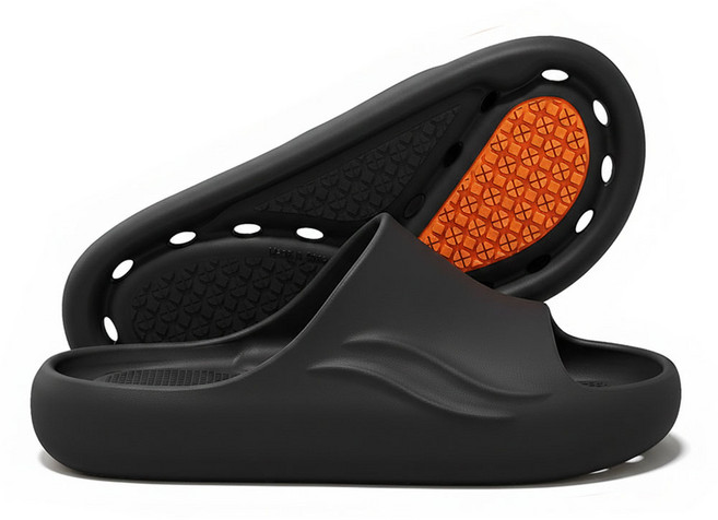 이몰리스 미끄럼 방지 EVA 욕실화 다용도 슬리퍼, 1세트, 블랙