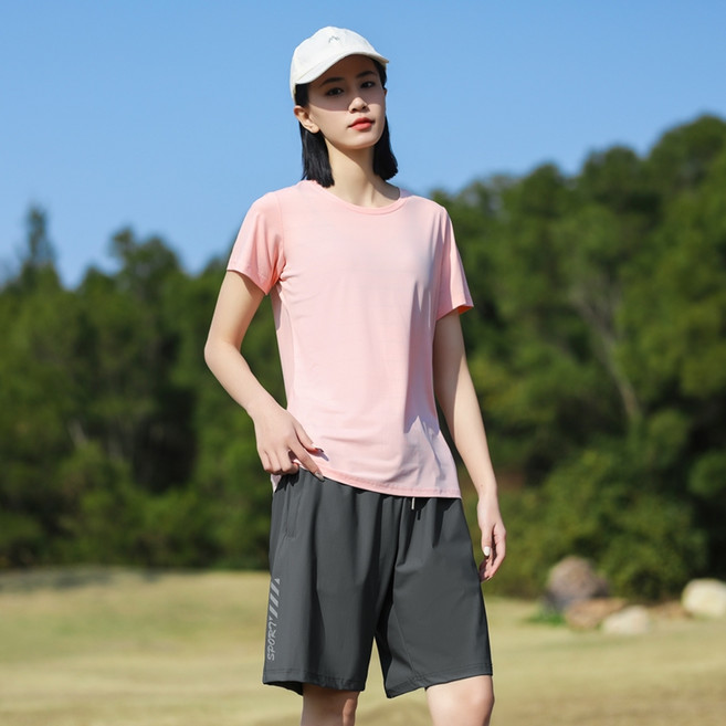 女款冰絲T恤 涼感透氣運動上衣 圓領短袖排汗衫