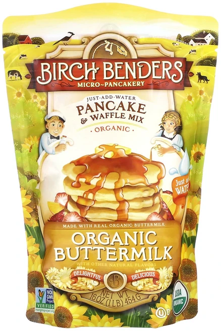 건강챙기세요 Birch Benders 팬케이크 & 와플 믹스 유기농 버터밀크 454g(1lb) 백살까지오래오래, BirchBenders팬케이크와플믹스유기농버터밀크454 - 쿠팡