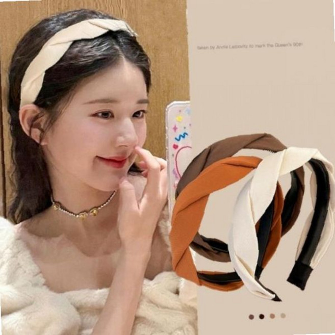 패브릭 꼬임 헤어밴드 세안 화장 데일리 여성 액세서리 꽈배기 디자인 머리 정리