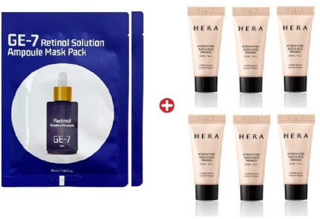 레티놀 마스크2매/하이드레이팅 래디언스 프라이머5mlx6개, 6개, 반사광톤업5ml - 쿠팡