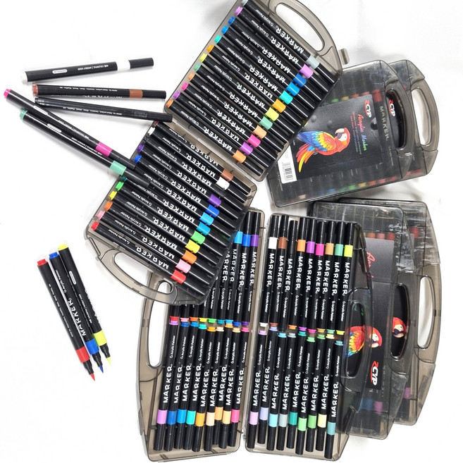 브러쉬 아크릴마카펜 세트 붓마카펜, 1세트, 36색