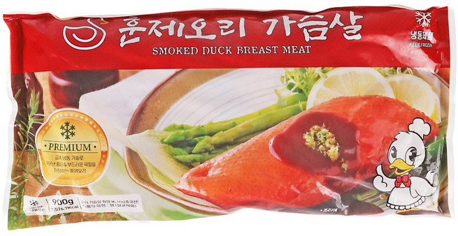 푸드올마켓_ 삼아 훈제오리 가슴살 900g(225gx4ea) /냉동, 1개, 900g