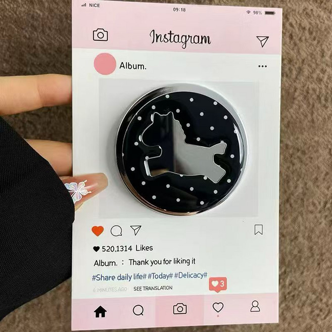 BULA불라 맥세이프 거울 그립 스마트톡, 1개, 블랙 도트 호스