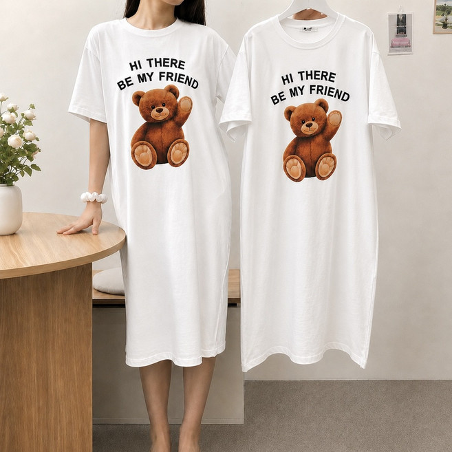 1+1 무비니 여름 홈웨어 반팔 원피스