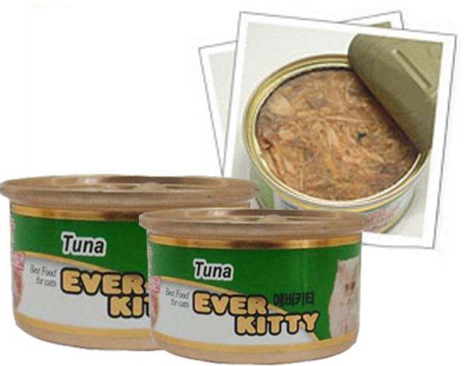 [에버키티] 참치 실중량 80g / 고양이캔 / 길냥이캔간식, 1개