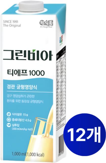 정식품 그린비아 티에프 경관식 환자식 대용량 1000ml 12팩, 1L