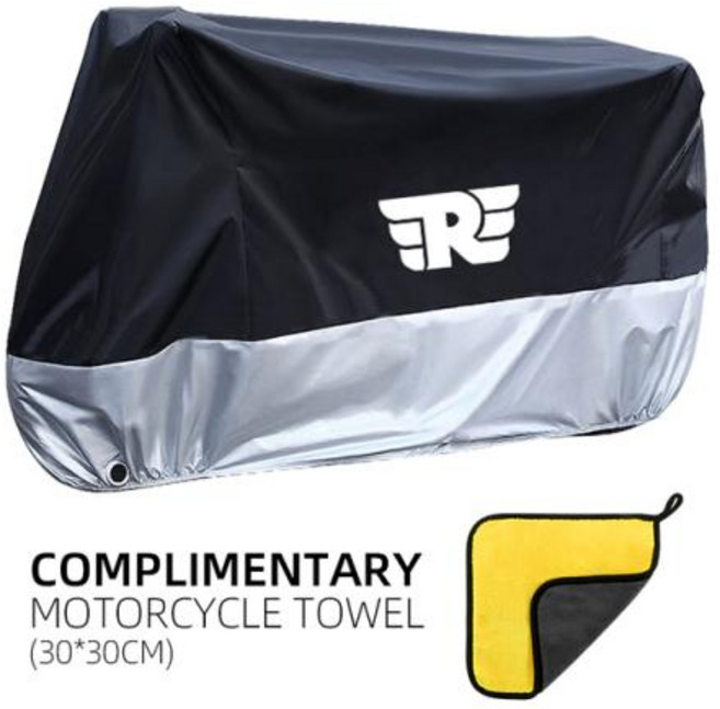 오토바이커버 방수커버 오토바이 커버 방수 방진 UV 보호 야외 레인 로얄 엔필드 총알 유성 클래식 350 500 650 BIKE COVER, 5) 4XL for 240cm - black silve, 1개