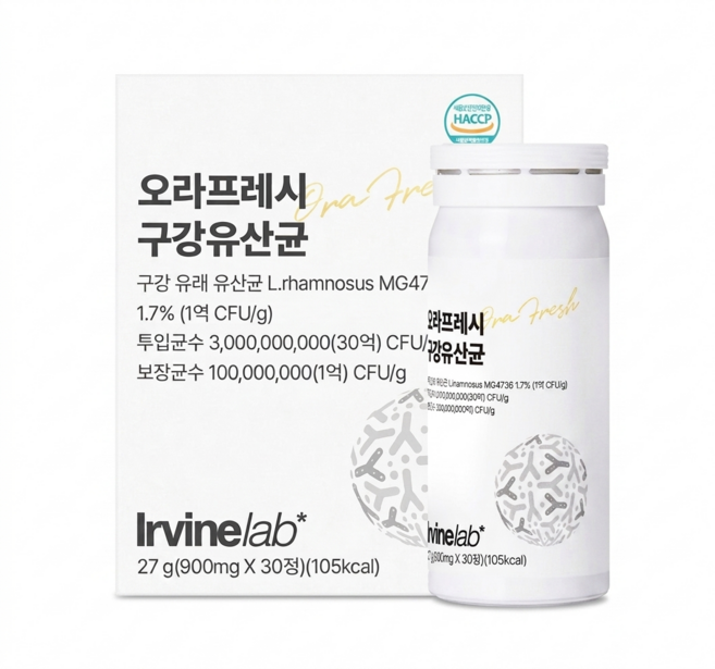 어바인랩 WPE 오라프레시 구강유산균 덴티케어 유산균, 2개, 30정