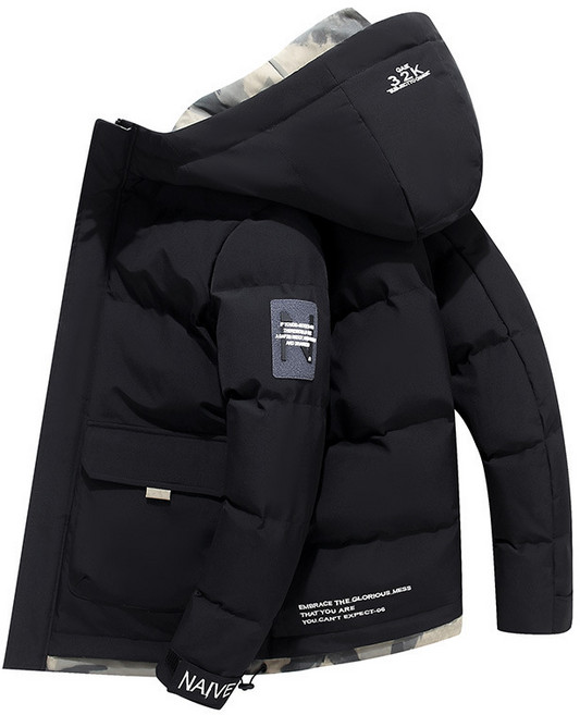 加厚羽絨棉外套 男款秋冬連帽