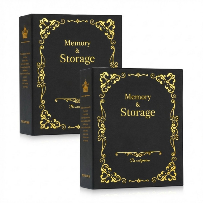 앞날앤 포켓식 사진 앨범 사진첩 2P, 100매, 블랙