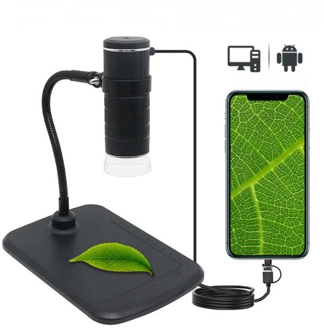 YEGREN 1000배율 USB WiFi 스마트 디지털 현미경 밝기 조정 8개 LED조명, USB 유선방식