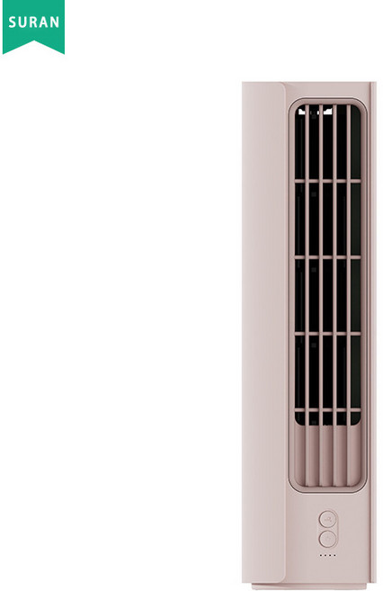 수란 미니 창문형에어컨 이동식에어컨 무선선풍기, 35 * 8.5 * 8.5cm, 핑크