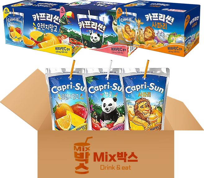 [믹스박스] 카프리썬 3종 세트 (오렌지망고10+정글10+사파리10), 2세트, 200ml