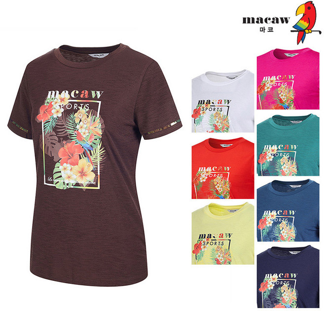 (여성)트로피컬 플라워 반팔 티셔츠_MNW2TR91