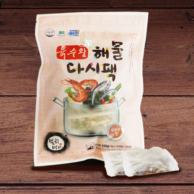 [원정씨푸드] 육수왕 다시팩 160g(칼칼한맛 16gx10입), 10개, 16g