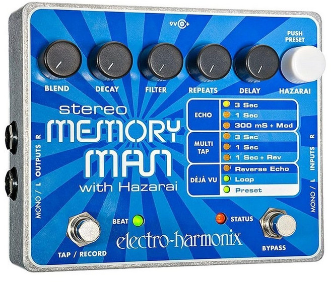 Electro Harmonix STEREO MEMORY MAN WITH HAZARAI 일렉트로하모닉스 스테레오 메모리맨, 1개, 상세페이지 참조