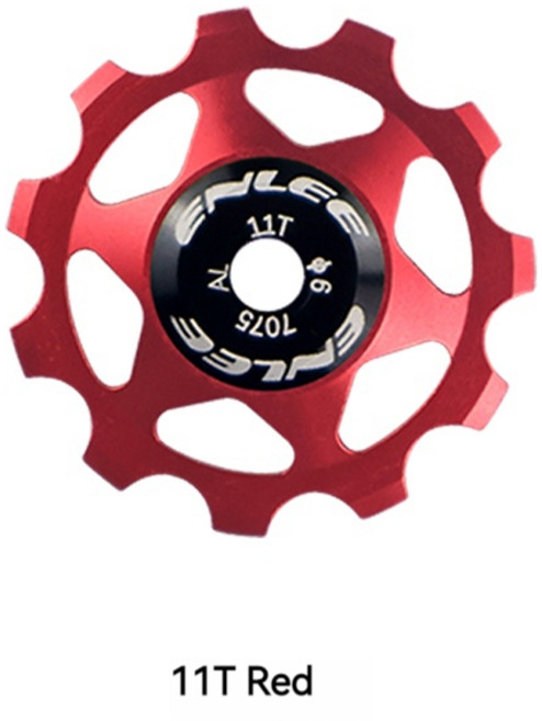 ENLEE 자전거 알루미늄 합금 가이드 휠 도르래 리어 드레일러 11T MTB 세라믹 베어링 자키 4mm, 1개, 03 11T red