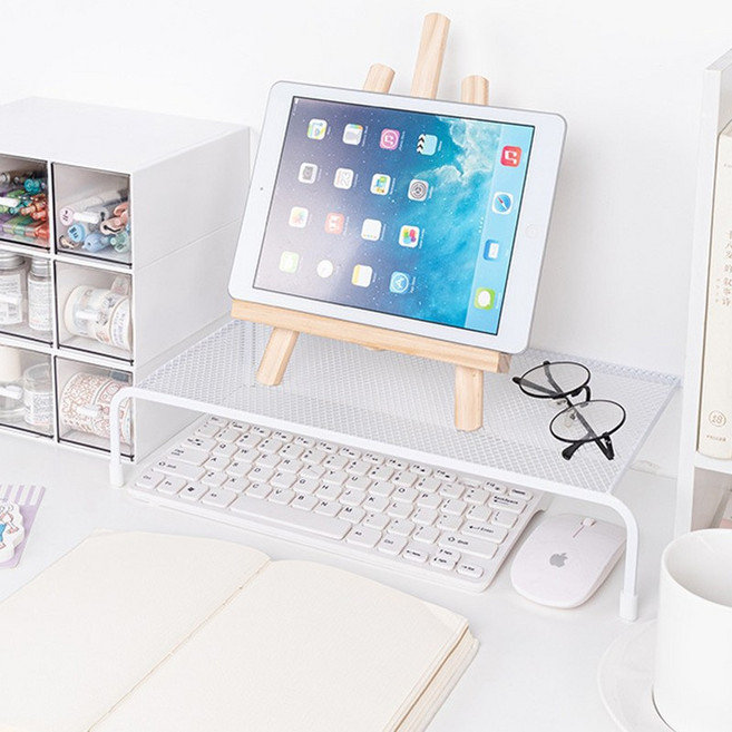 디모어 메탈 심플 모니터 노트북 받침대 화이트