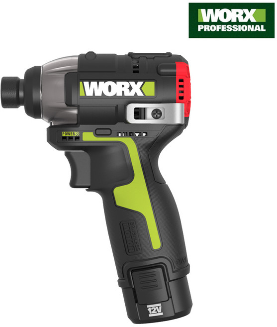 웍스 충전임팩드라이버 전동 드릴 12V 2.0Ah 배터리 2개 BL WU132X, 1개