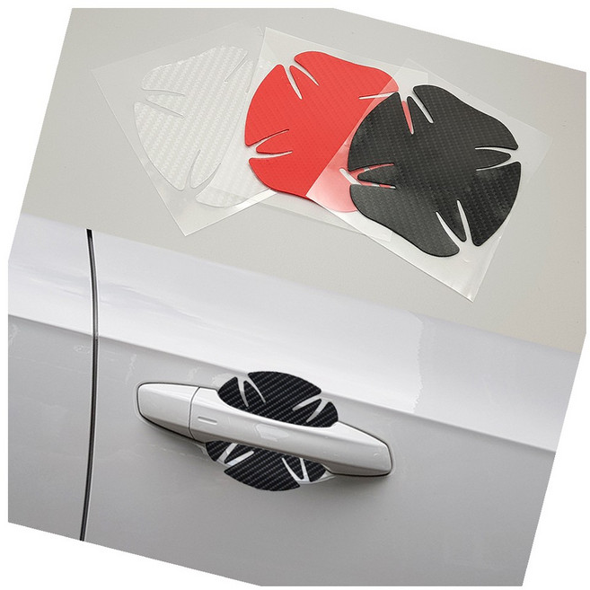 차량용 카본 도어캐치 보호필름 4개1세트 SUV 디자인 카템, 카본레드 4장1세트
