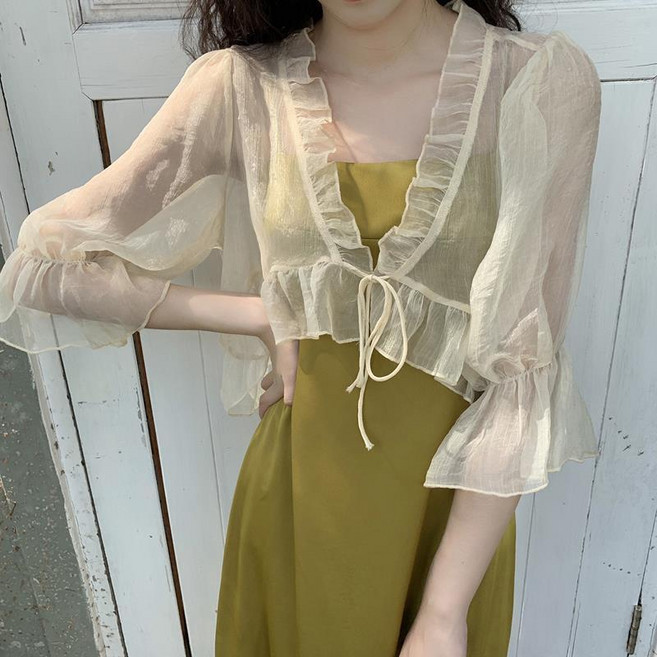 good 防曬衣女夏薄款開衫短外套寬鬆百搭小披肩罩衫女