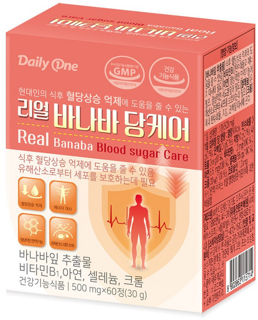 데일리원 리얼 바나바 당케어, 60정, 1개