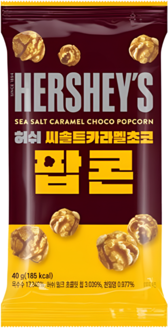 허쉬 씨솔트 카라멜 초코 팝콘, 40g, 1개