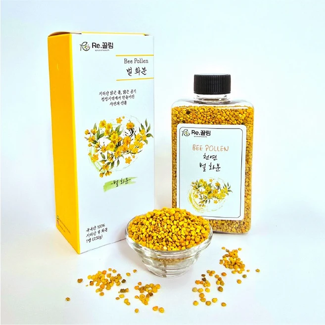 지리산 국산 먹는 꽃가루 건조 벌화분 비폴렌 BEEPOLLEN 1병, 1개, 250g - 쿠팡