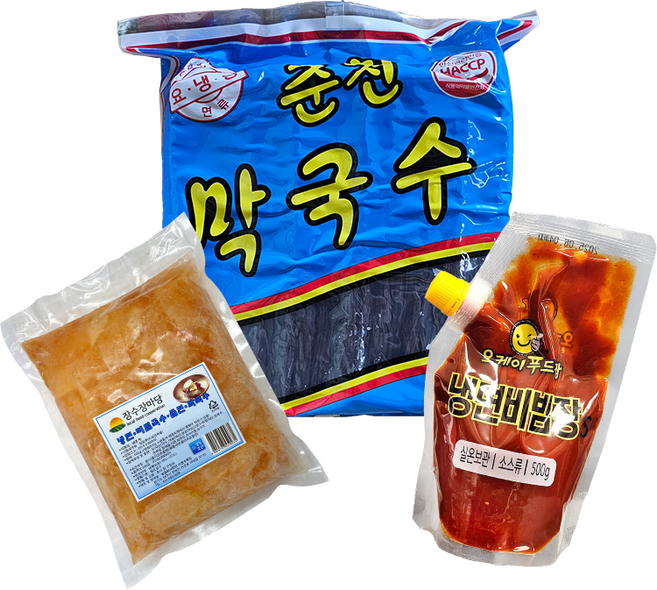 맛있는 참설악 비빔 막국수 세트 / 막국수 1개 + 비빔장 1개 + 냉면무 1개, 1세트, 3kg
