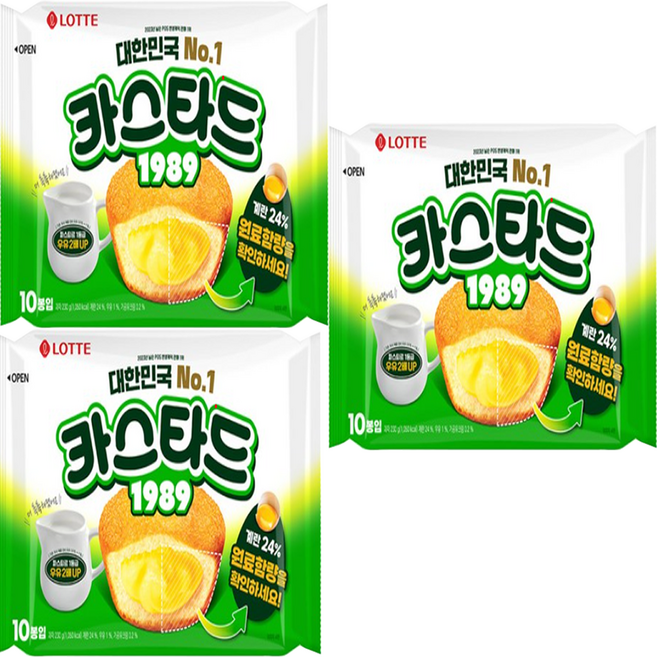 카스타드 [롯데] 오리지널 30개입 x 23g [+사은품증정], 230g, 3개