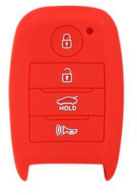바이어블 기아 신형 4버튼 실리콘 스마트키 케이스 VA-S15, 레드_VA-S15, 1개