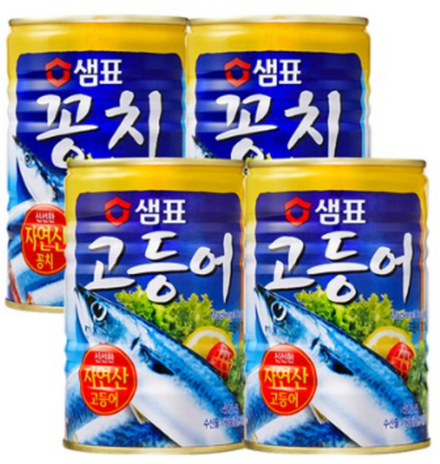 샘표 고등어 400g x 2p + 꽁치 400g x 2p, 4세트