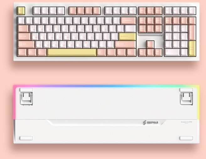 (SPM) 유 무선 블루투스 기계식 키보드 SPM PL108W 목새 (프리미엄 HMX 저소음 스위치) 베이비핑크