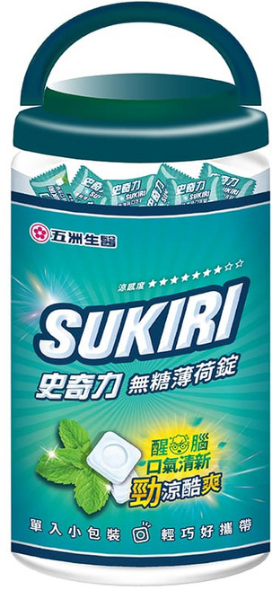 五州生醫 史奇力酷涼勁爽薄荷錠 (精緻桶), 84.5g, 1個