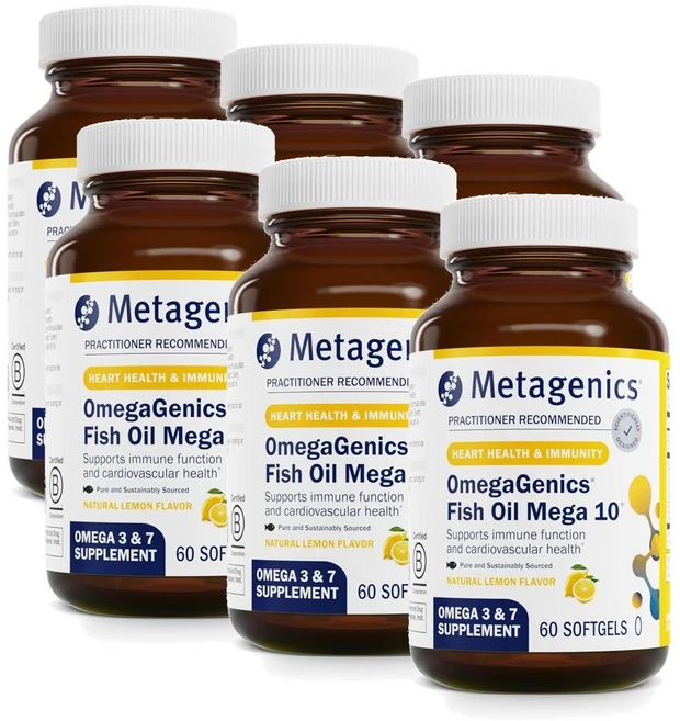 메타제닉스 오메가제닉스 피쉬오일 메가10 소프트젤 Metagenics OmegaGenics omega3, 6개, 60정 - 쿠팡