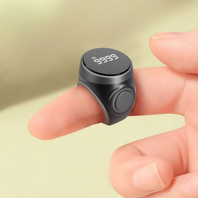 일렉버킷 충전식 OLED 108배 반지형 미니 카운터, 블랙