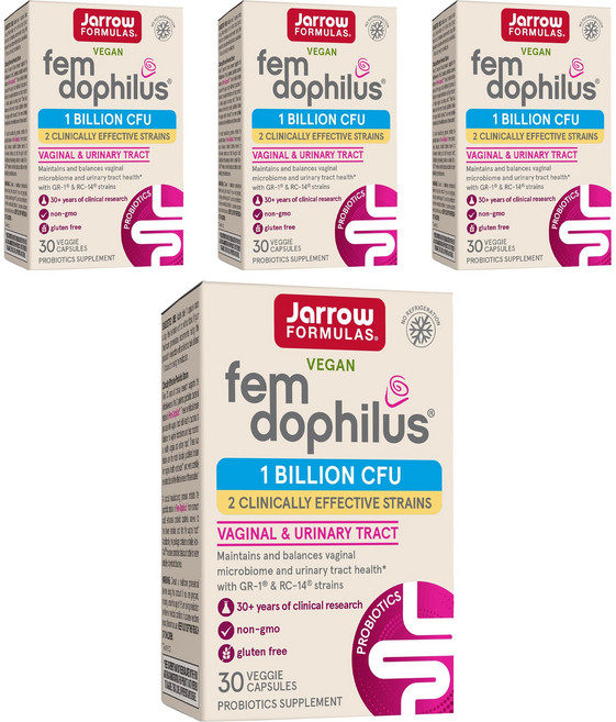 Jarrow FORMULAS 賈羅公式 Fem Dophilus女性10億CFU益生菌素食膠囊, 30顆, 4個